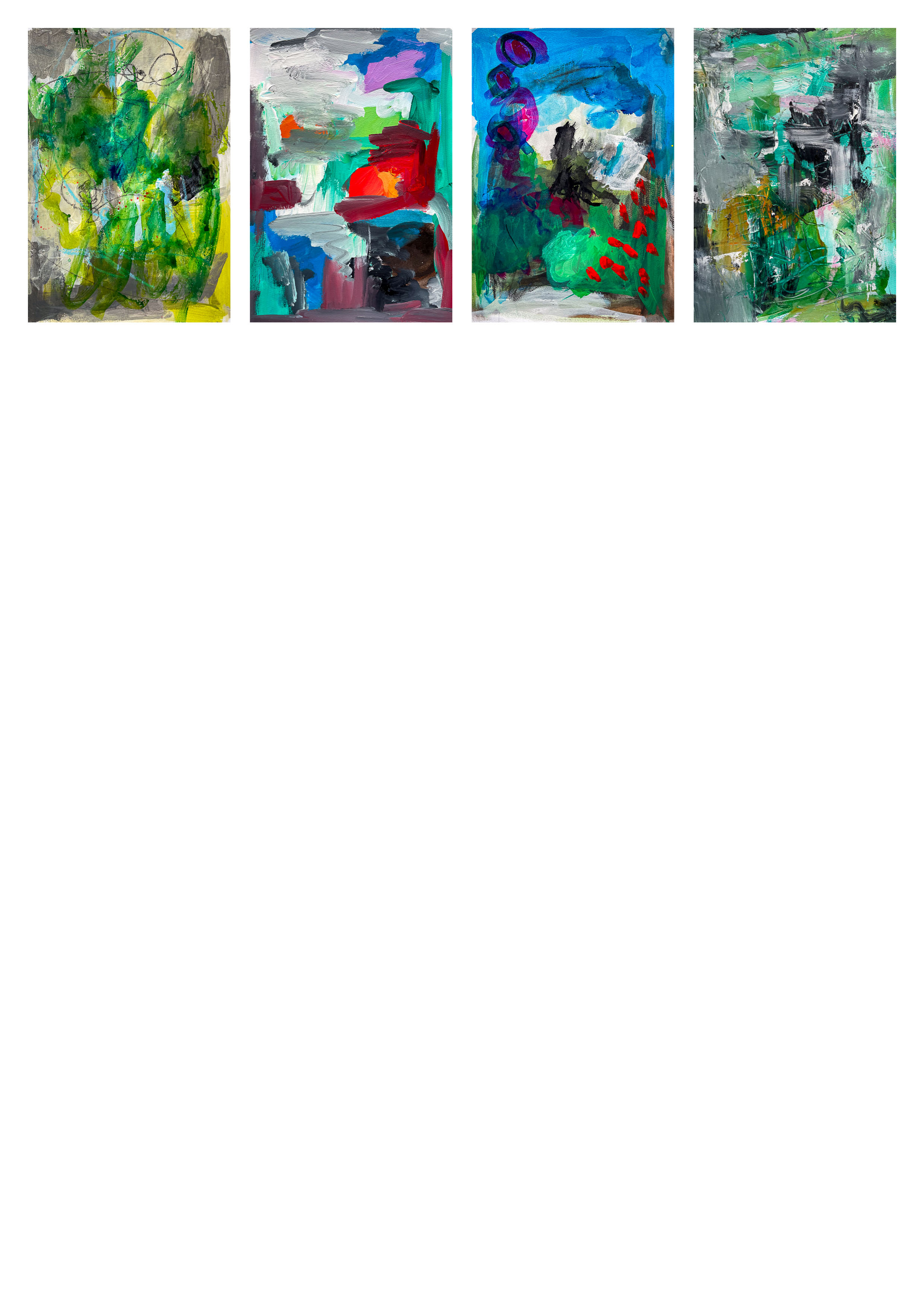 MixedMedia Kunstwerke auf Aquarellpapier / 21 x 29,8 cm